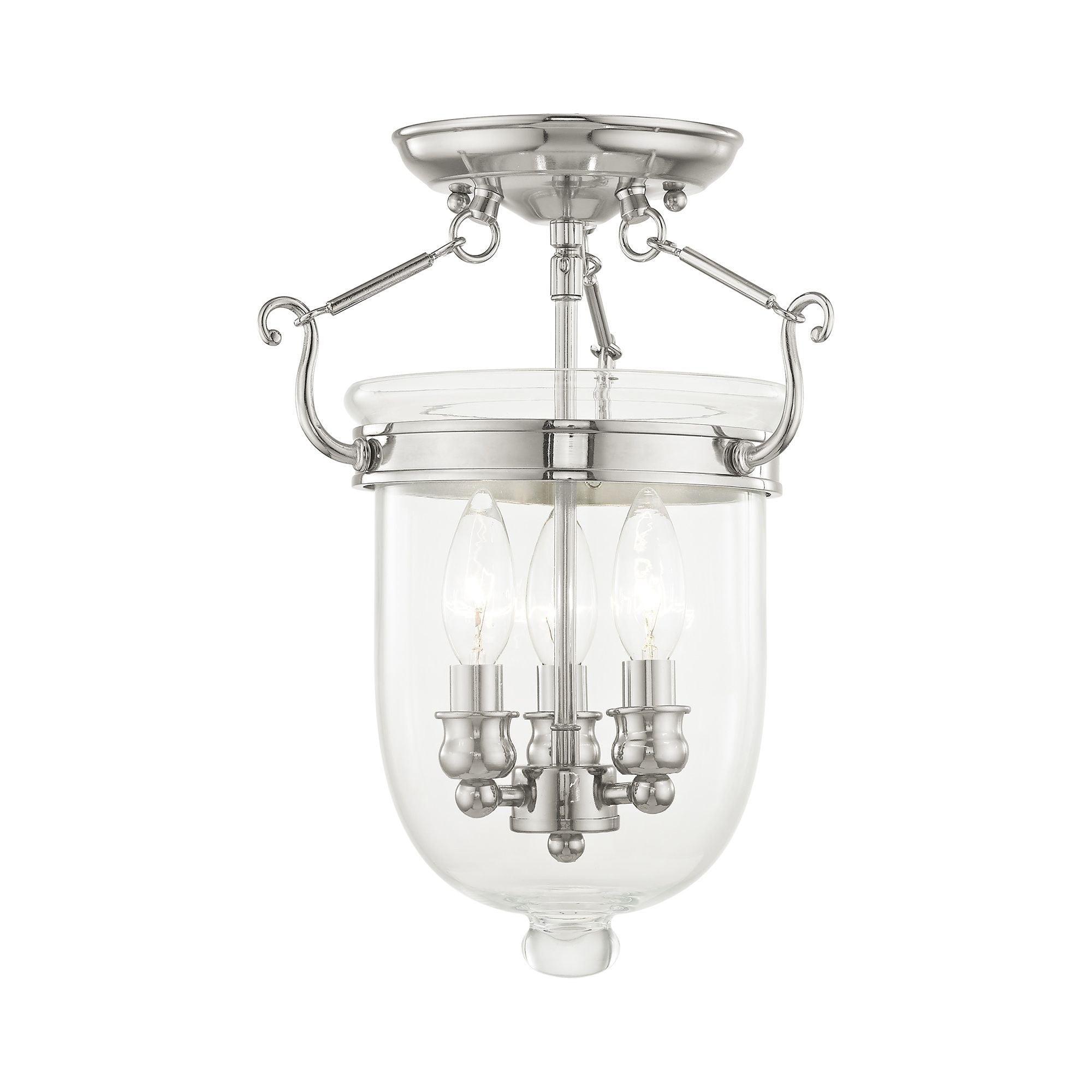 Livex Lighting Jefferson 3 - Light Flush Mount in  Polished Nickel