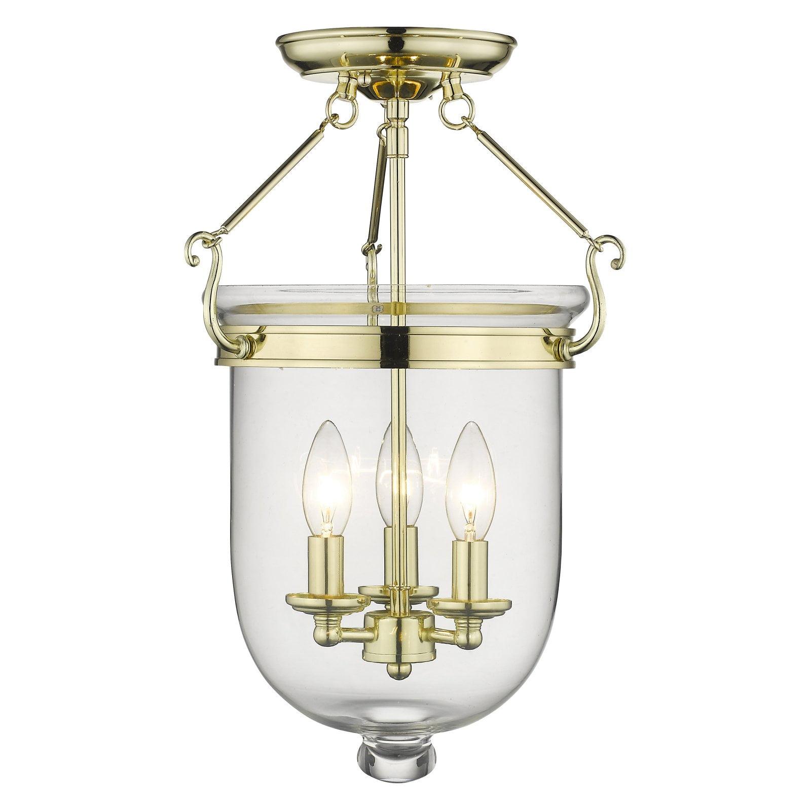 Livex Lighting Jefferson 3 - Light Flush Mount in  Polished Brass