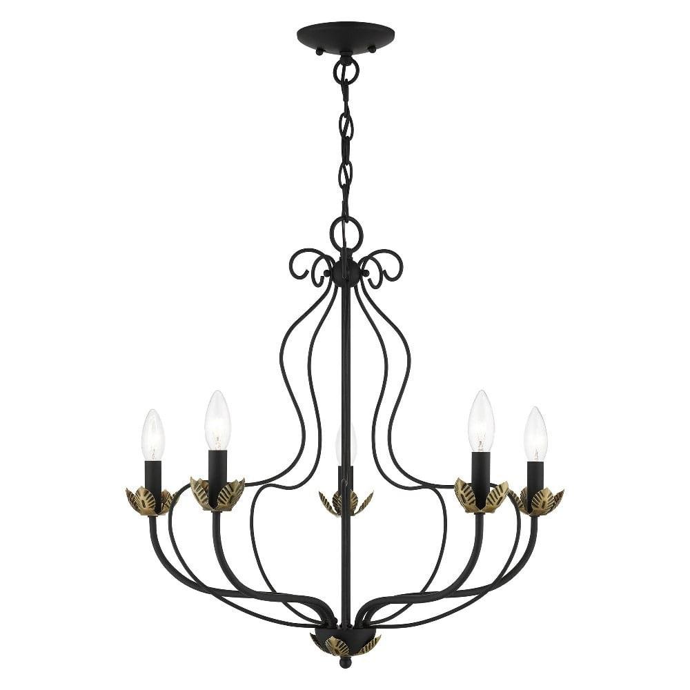 Livex Lighting Katarina 5 - Light Chandelier in  Black/Antique Brass