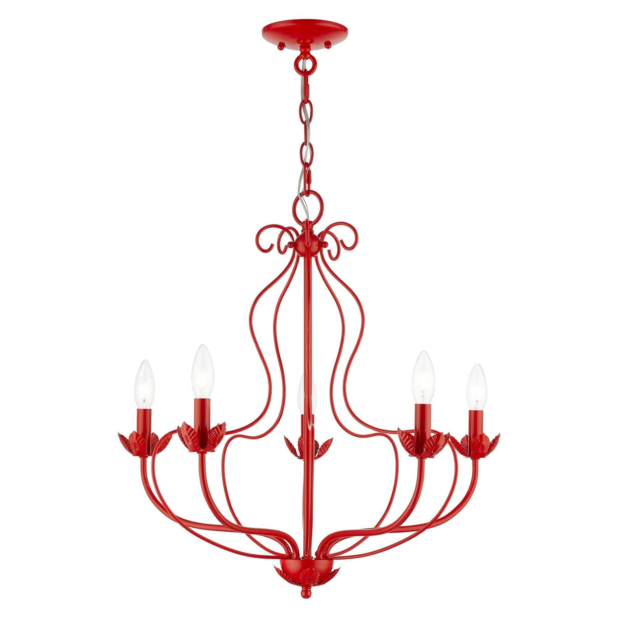 Livex Lighting Katarina 5 - Light Chandelier in  Shiny Red