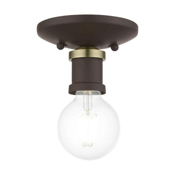 Livex Lighting Lansdale 1 - Light Flush Mount in  Bronze/Antique Brass
