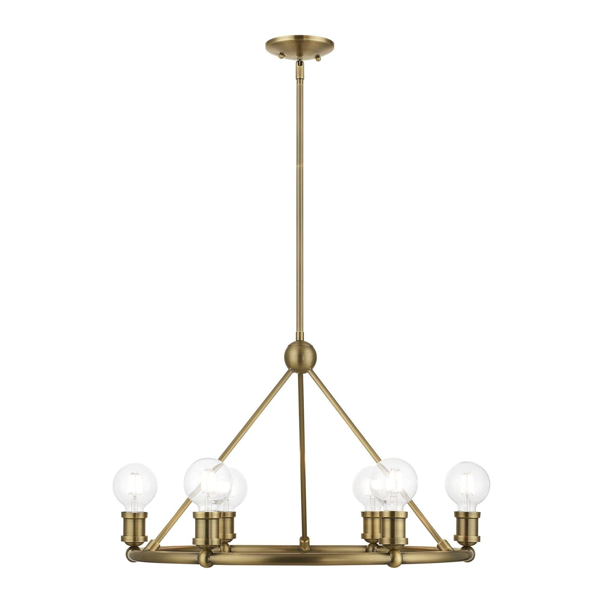 Livex Lighting Lansdale 6 - Light Chandelier in  Antique Brass