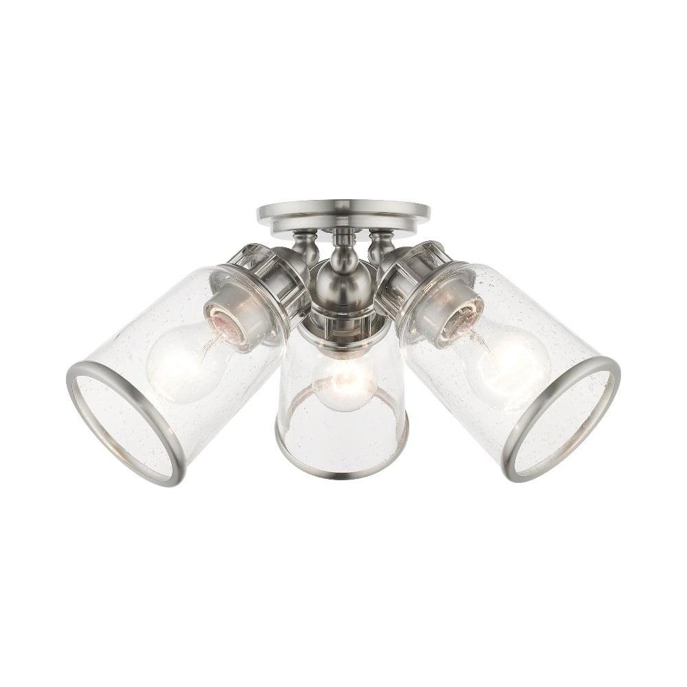 Livex Lighting Lawrenceville 3 - Light Flush Mount in  Brushed Nickel