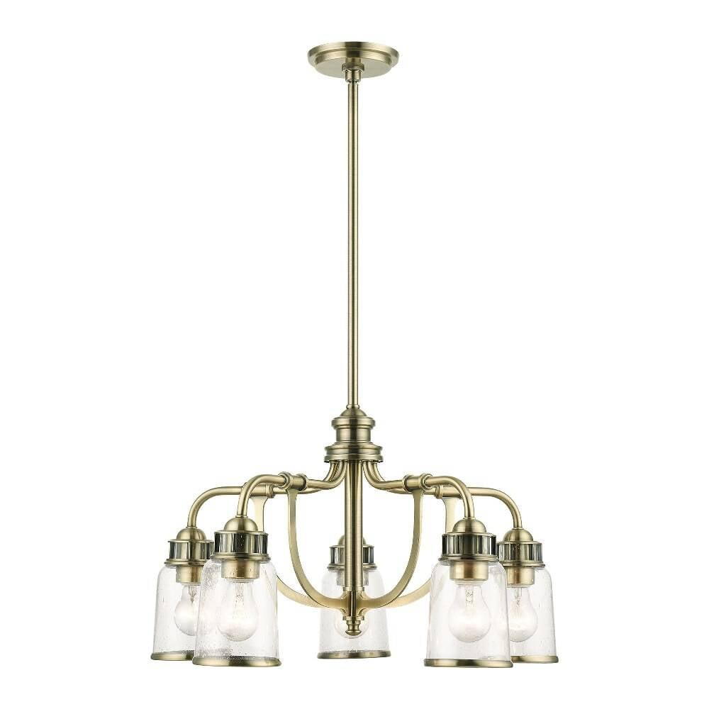 Livex Lighting Lawrenceville 5 - Light Chandelier in  Antique Brass