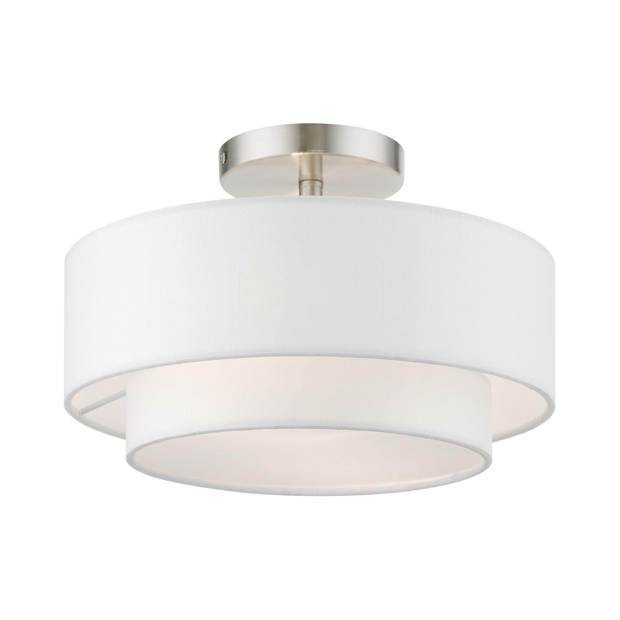 Livex Lighting Meridian 2 - Light Semi-Flush Mount in  Brushed Nickel