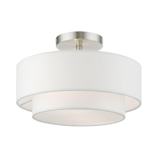Livex Lighting Meridian 2 - Light Semi-Flush Mount in  Brushed Nickel