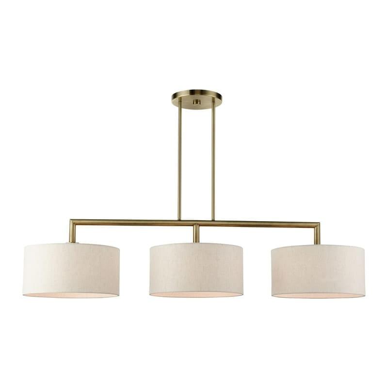 Livex Lighting Meridian 3 - Light Chandelier in  Antique Brass