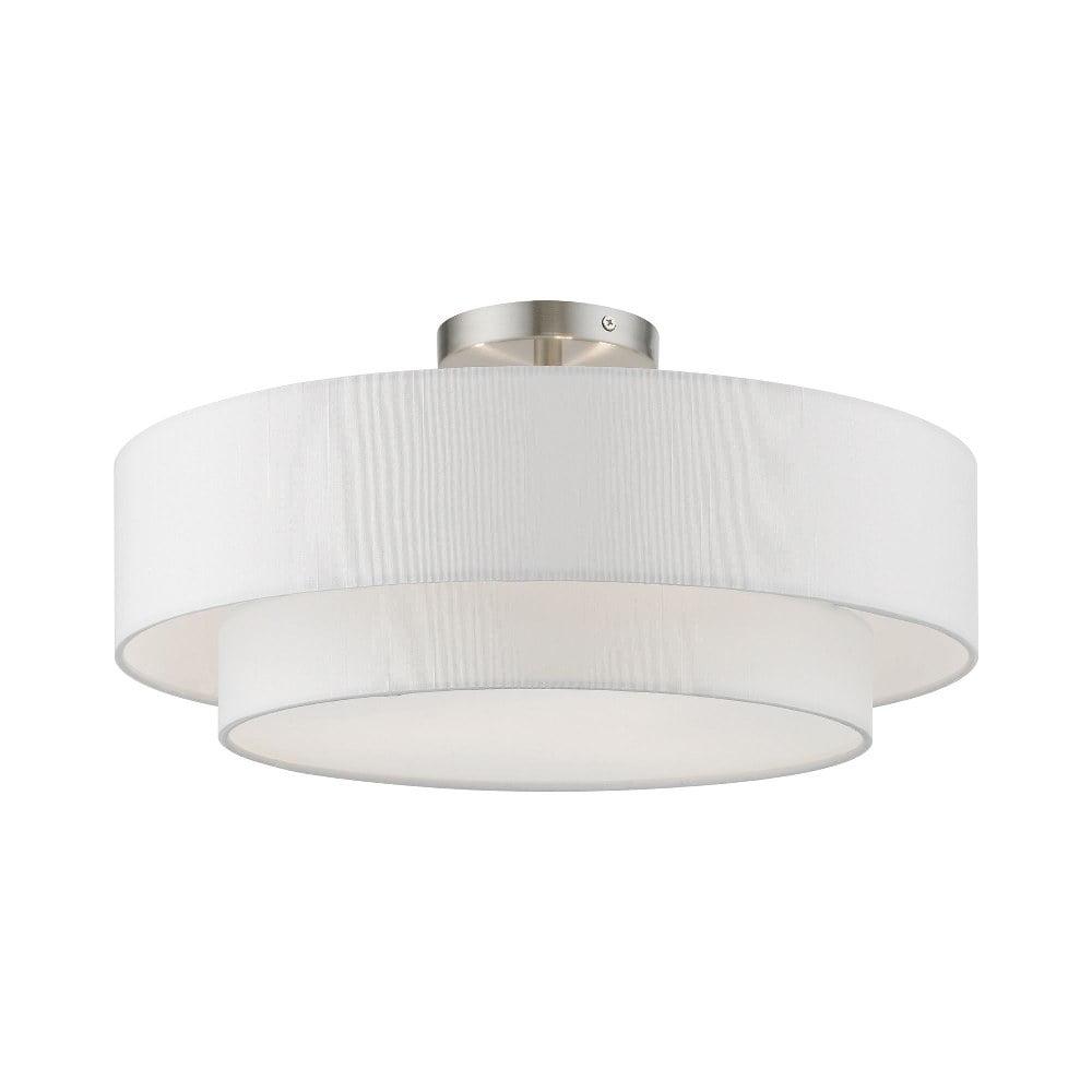 Livex Lighting Meridian 3 - Light Semi-Flush Mount in  Brushed Nickel