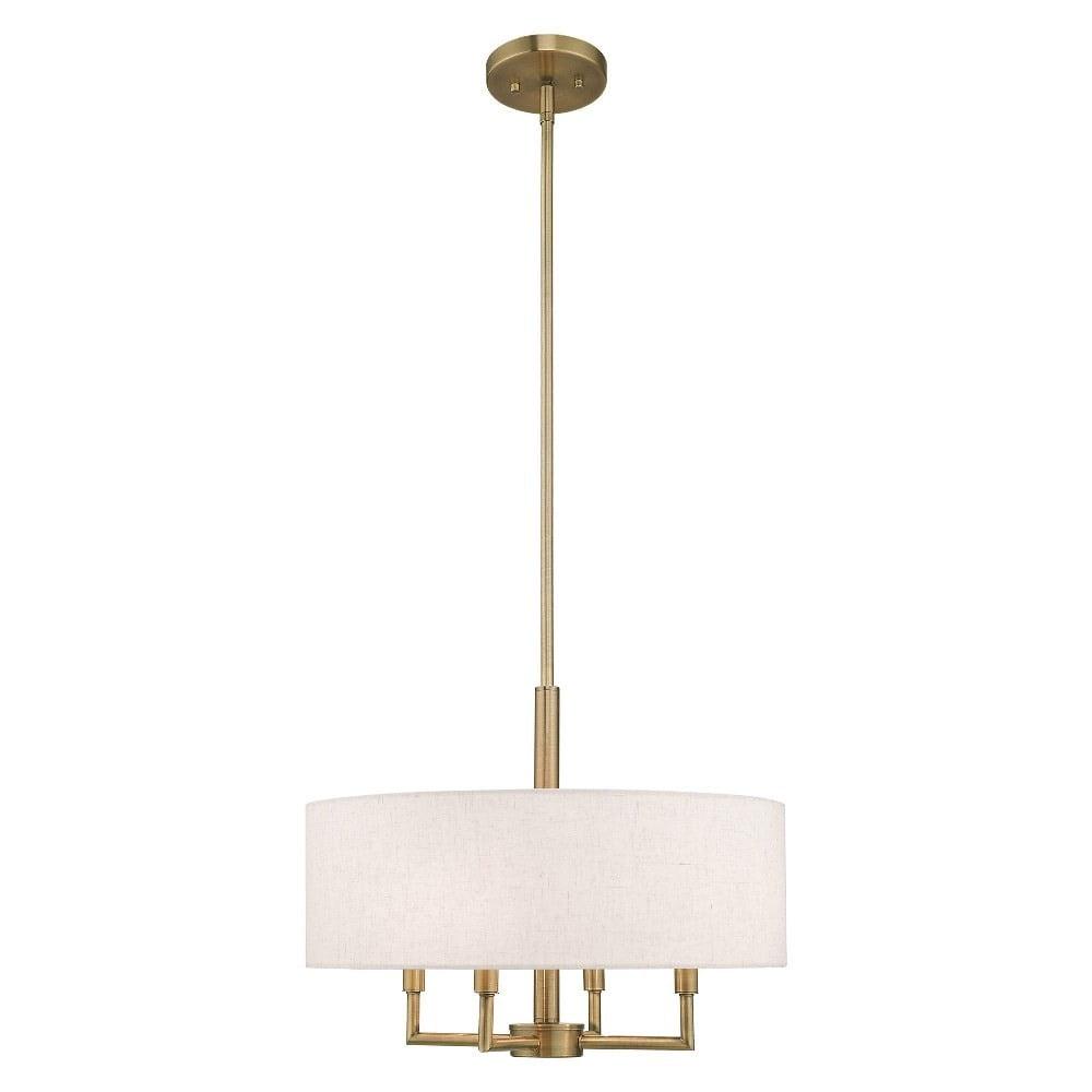 Livex Lighting Meridian 4 - Light Chandelier in  Antique Brass