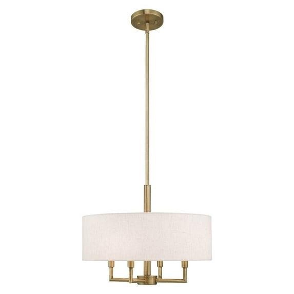 Livex Lighting Meridian 4 - Light Chandelier in  Antique Brass