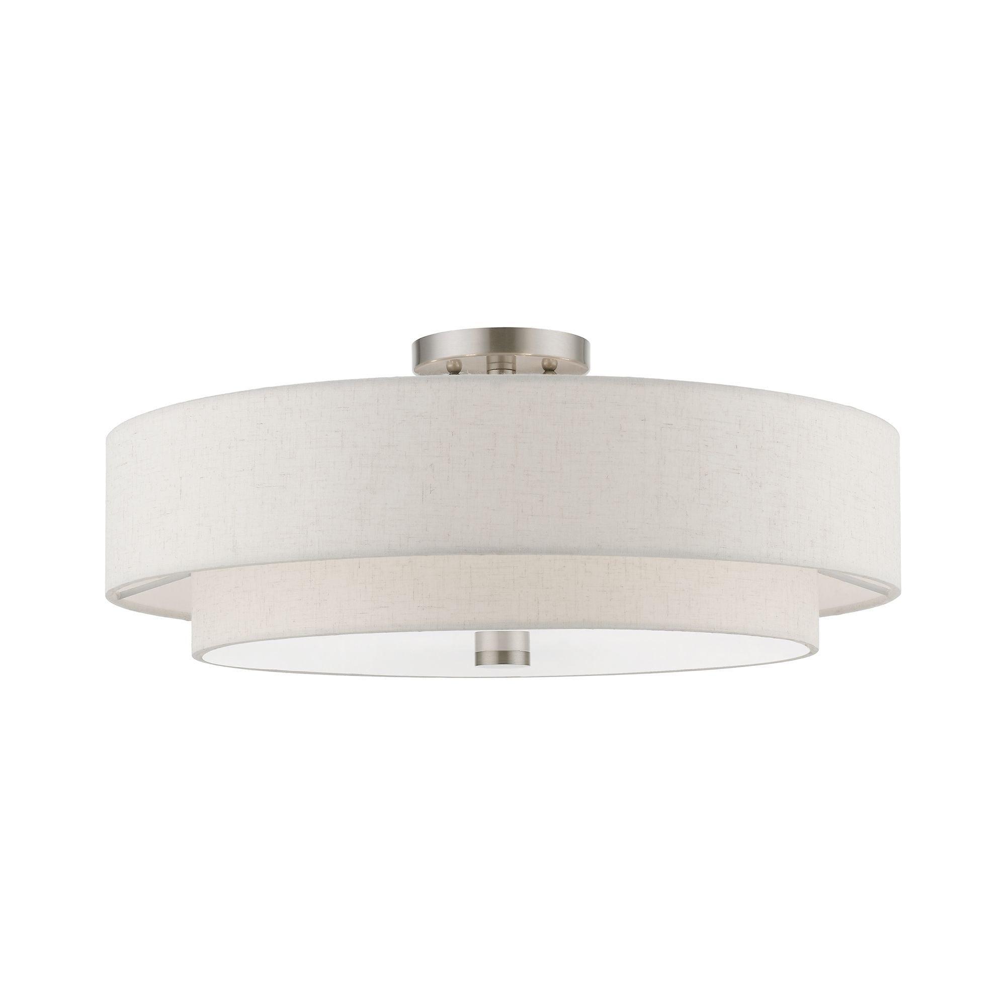 Livex Lighting Meridian 5 - Light Semi-Flush Mount in  Brushed Nickel