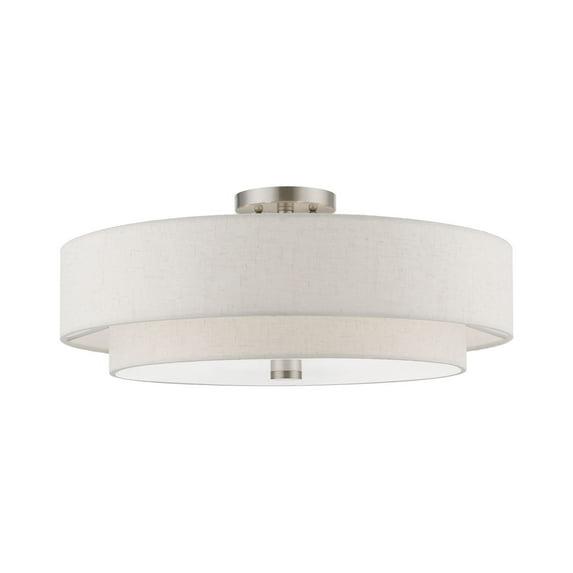 Livex Lighting Meridian 5 - Light Semi-Flush Mount in  Brushed Nickel