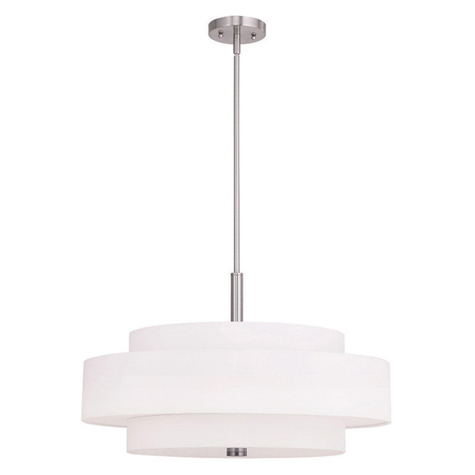 Sheffield Contemporary 5-Light LED Drum Pendant in Brushed Nickel