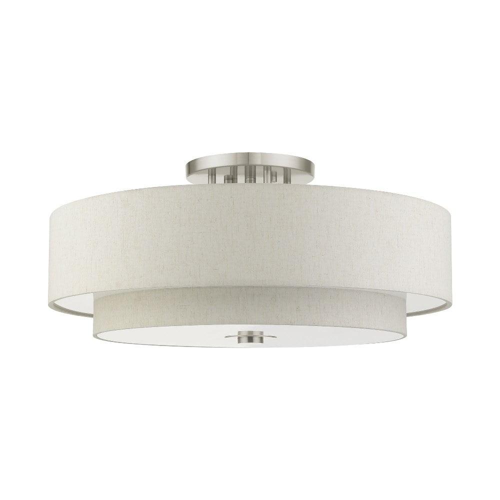 Livex Lighting Meridian 6 - Light Semi-Flush Mount in  Brushed Nickel