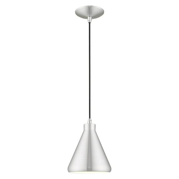 Livex Lighting Metal Shade 1 - Light Chandelier in  Brushed Aluminum