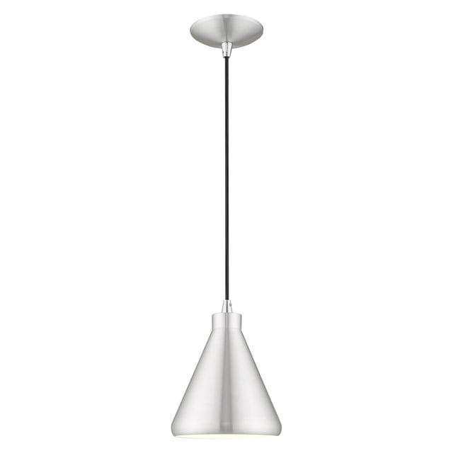 Livex Lighting Metal Shade 1 - Light Chandelier in  Brushed Aluminum