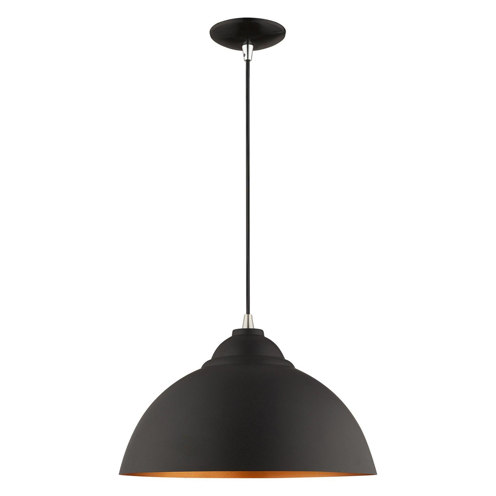 Mini Industrial Chic Black and Gold Pendant Light