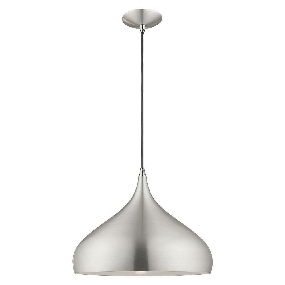 Livex Lighting Metal Shade 1 - Light Chandelier in  Brushed Aluminum