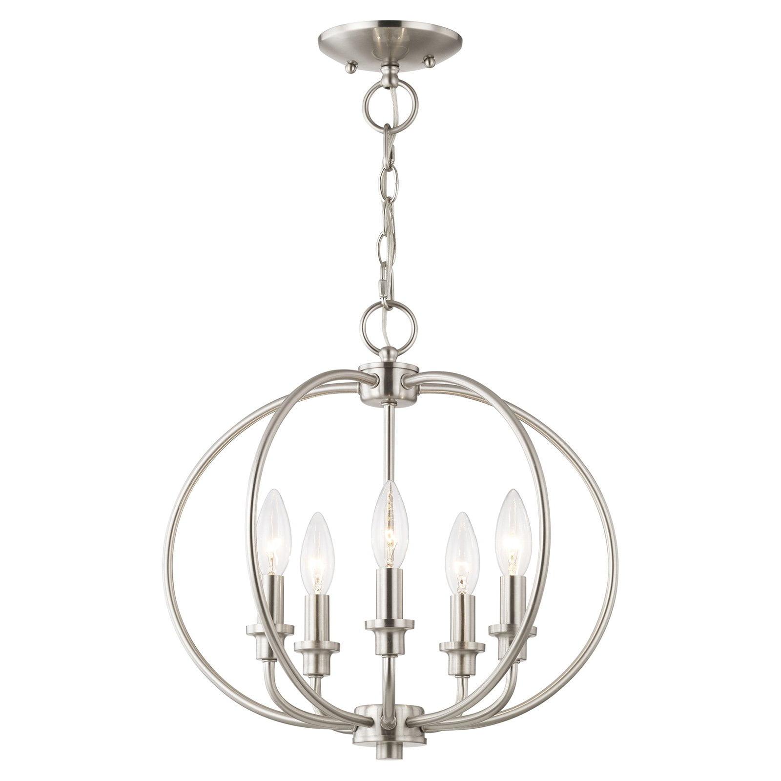 Mini Nickel Round Steel Candle Chandelier Light