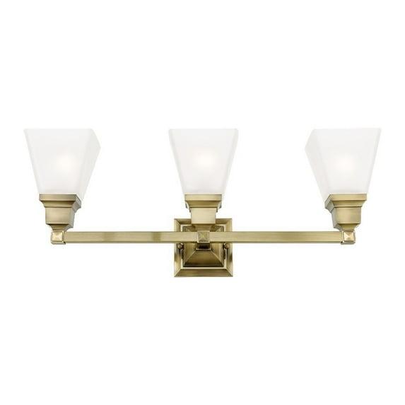 Livex Lighting Mission 3 - Light Vanity in  Antique Brass