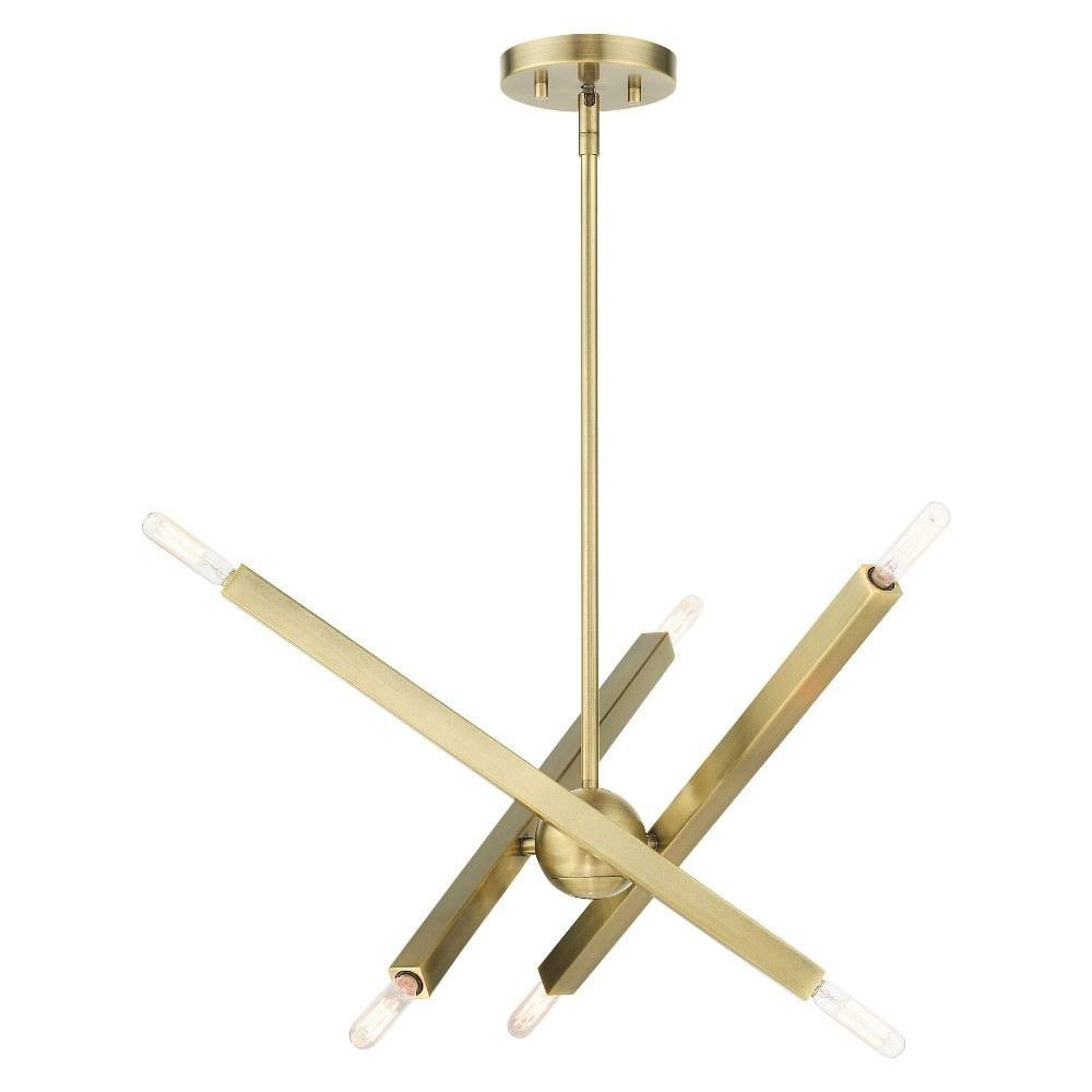 Livex Lighting Moco 6 - Light Chandelier in  Antique Brass