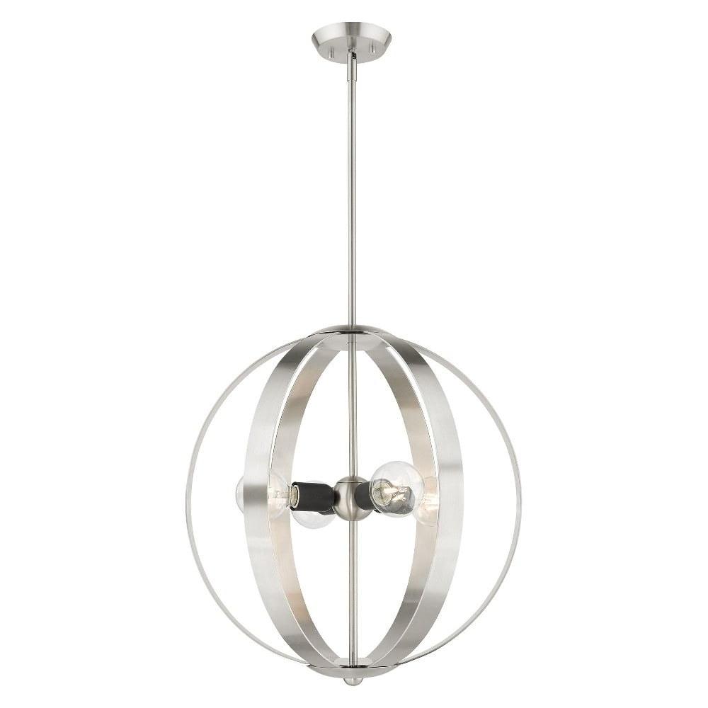 Modesto Brushed Nickel 4-Light Globe Pendant Chandelier