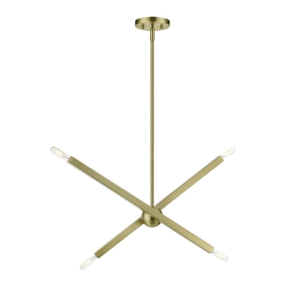 Livex Lighting Monaco 4 - Light Chandelier in  Antique Brass