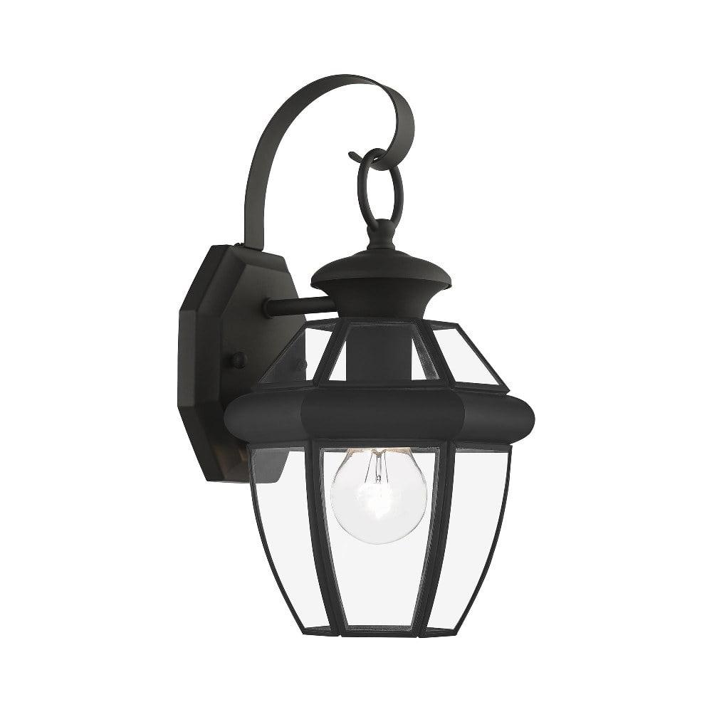 Monterey Traditional Black Solid Brass Outdoor Wall Lantern Sconce