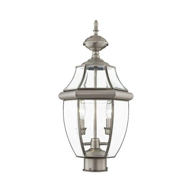 Lighting Lumens Outdoor Post Lantern Pendant with Clear Glass Shade - 2 Light Fixture