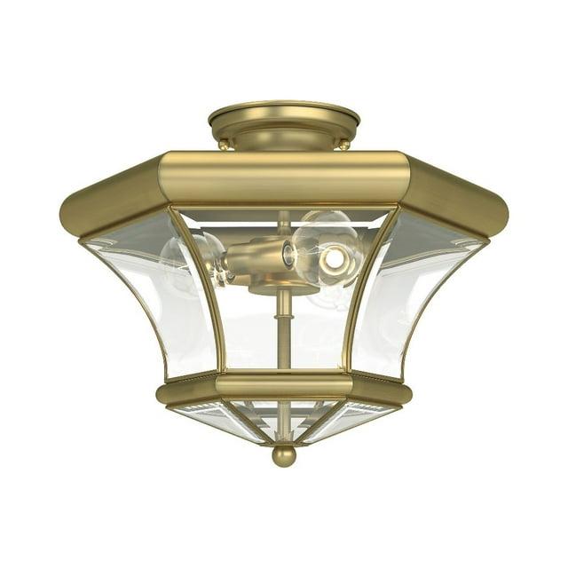 Livex Lighting Monterey 3 - Light Flush Mount in  Antique Brass