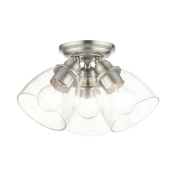 Livex Lighting Montgomery 3 - Light Flush Mount in  Brushed Nickel