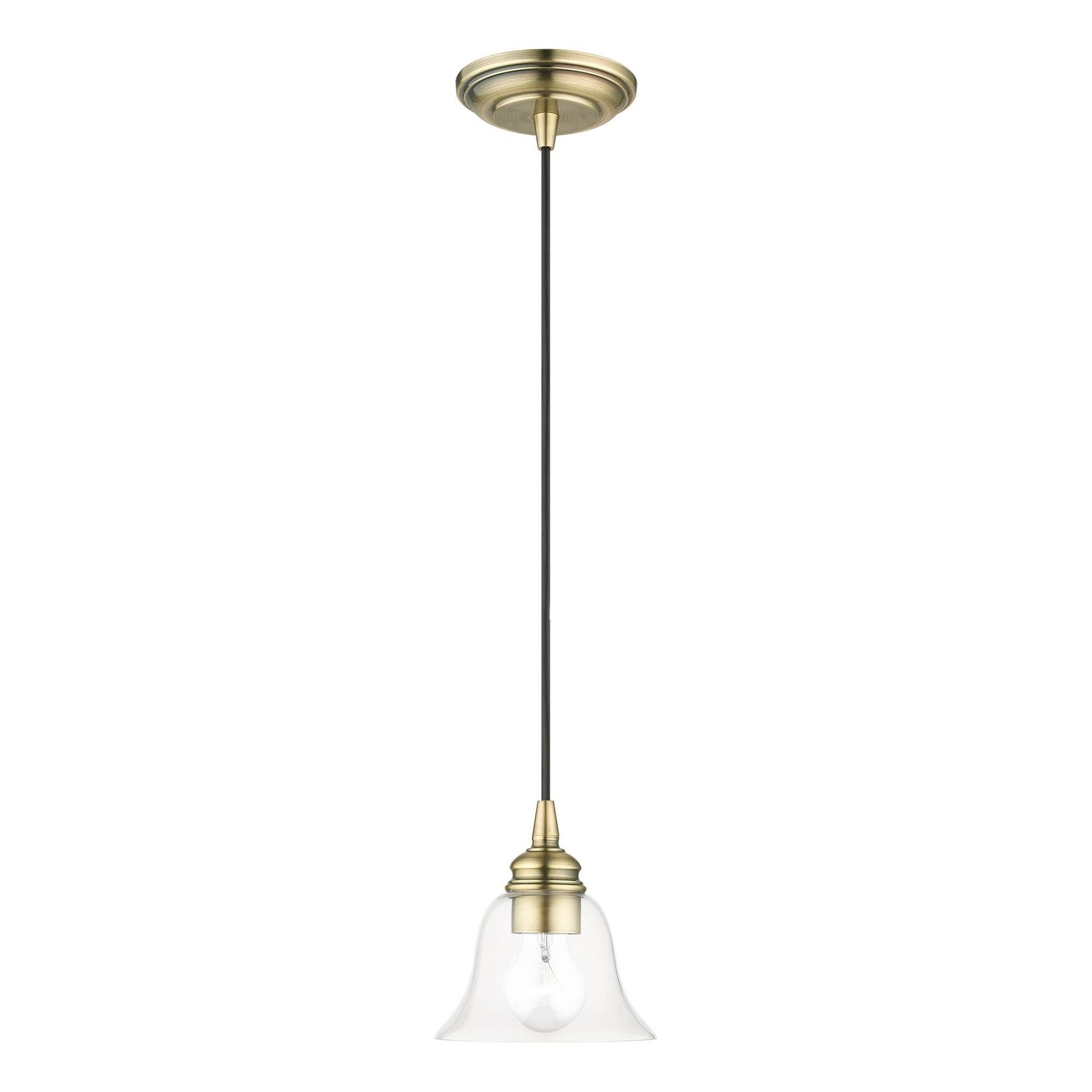 Livex Lighting Moreland 1 - Light Pendant in Antique Brass