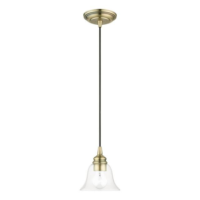 Livex Lighting Moreland 1 - Light Pendant in Antique Brass
