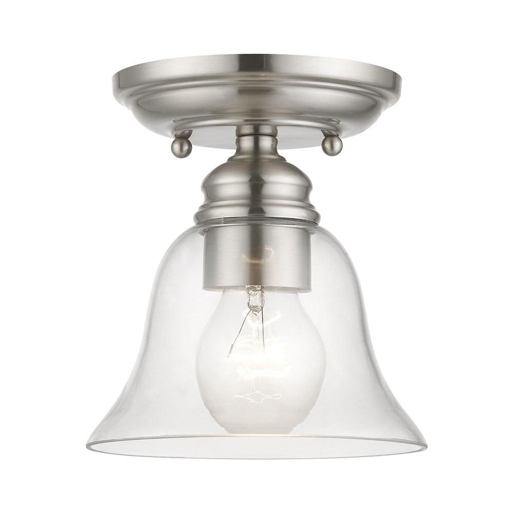 Livex Lighting Moreland 1 - Light Semi-Flush Mount in  Brushed Nickel