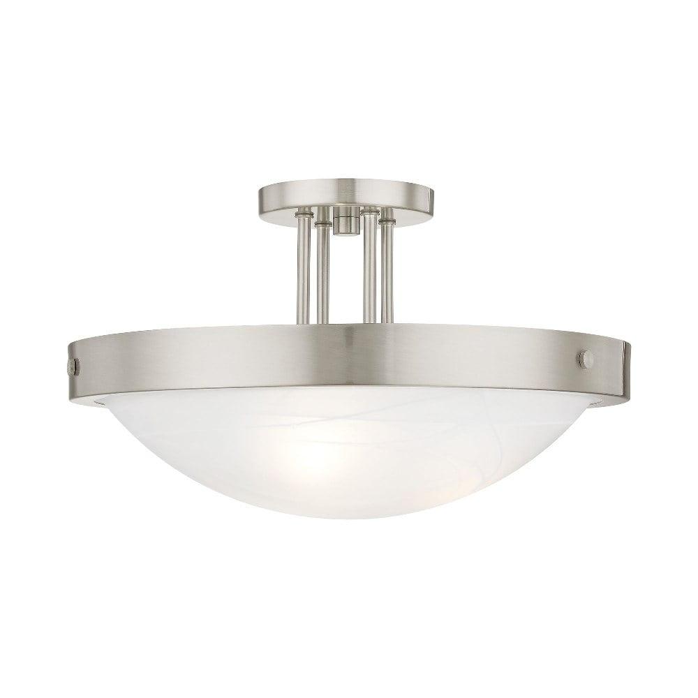 Livex Lighting New Brighton 3 - Light Semi-Flush Mount in  Brushed Nickel