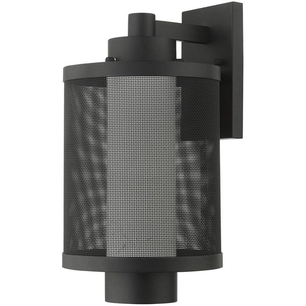 Nottingham Textured Black Stainless Steel Outdoor Wall Lantern