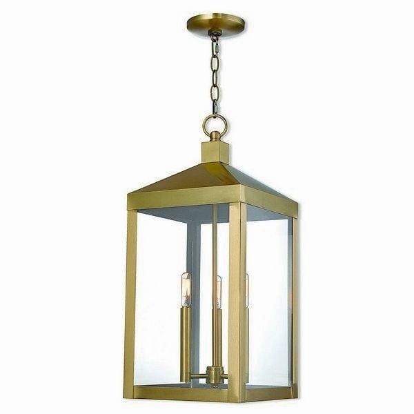 Livex Lighting Nyack 3 - Light Pendant in  Antique Brass