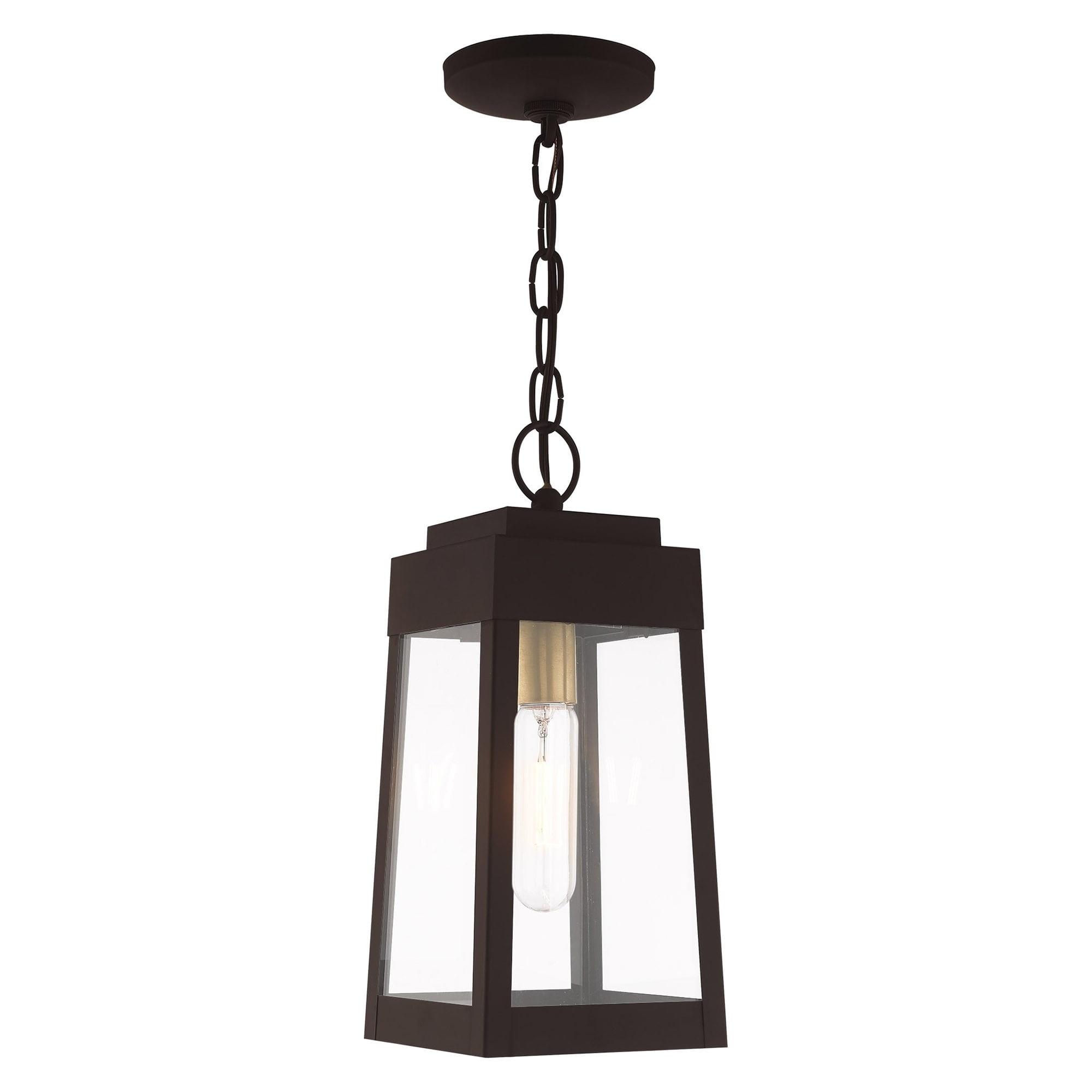 Oslo Clear Glass and Bronze 1-Light Outdoor Pendant
