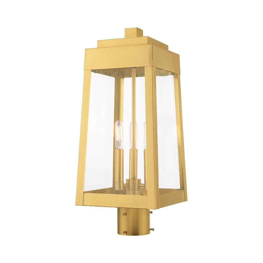 Livex Lighting - Oslo - 3 Light Outdoor Post Top Lantern in Mid Century Modern