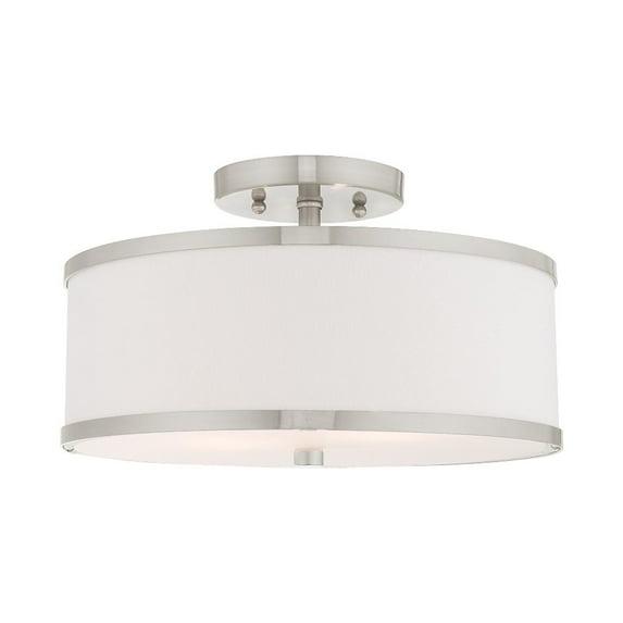Livex Lighting Park Ridge 2 - Light Semi-Flush Mount in  Brushed Nickel