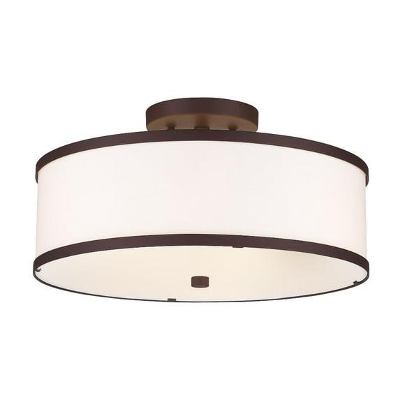 Livex Lighting Park Ridge 3 - Light Semi-Flush Mount in  Bronze