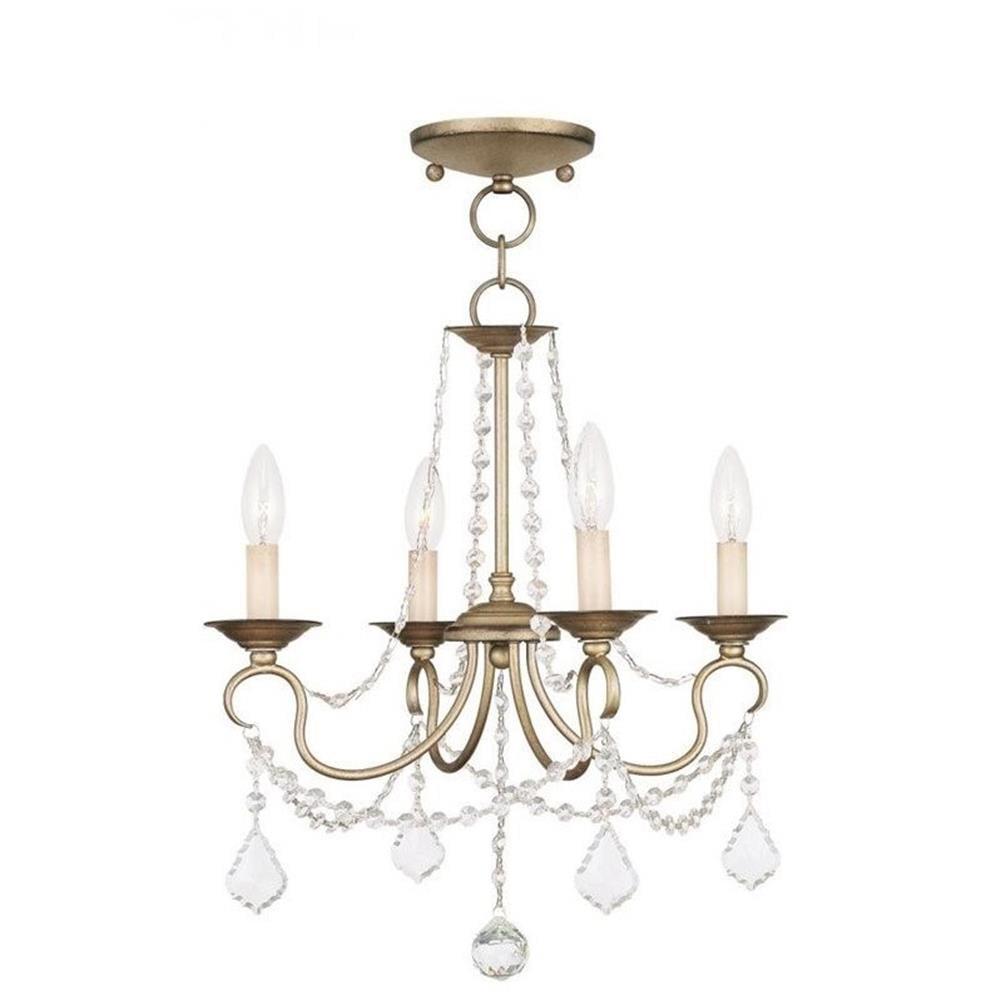 Livex Lighting Pennington 4 - Light Chandelier in  Antique Silver Leaf
