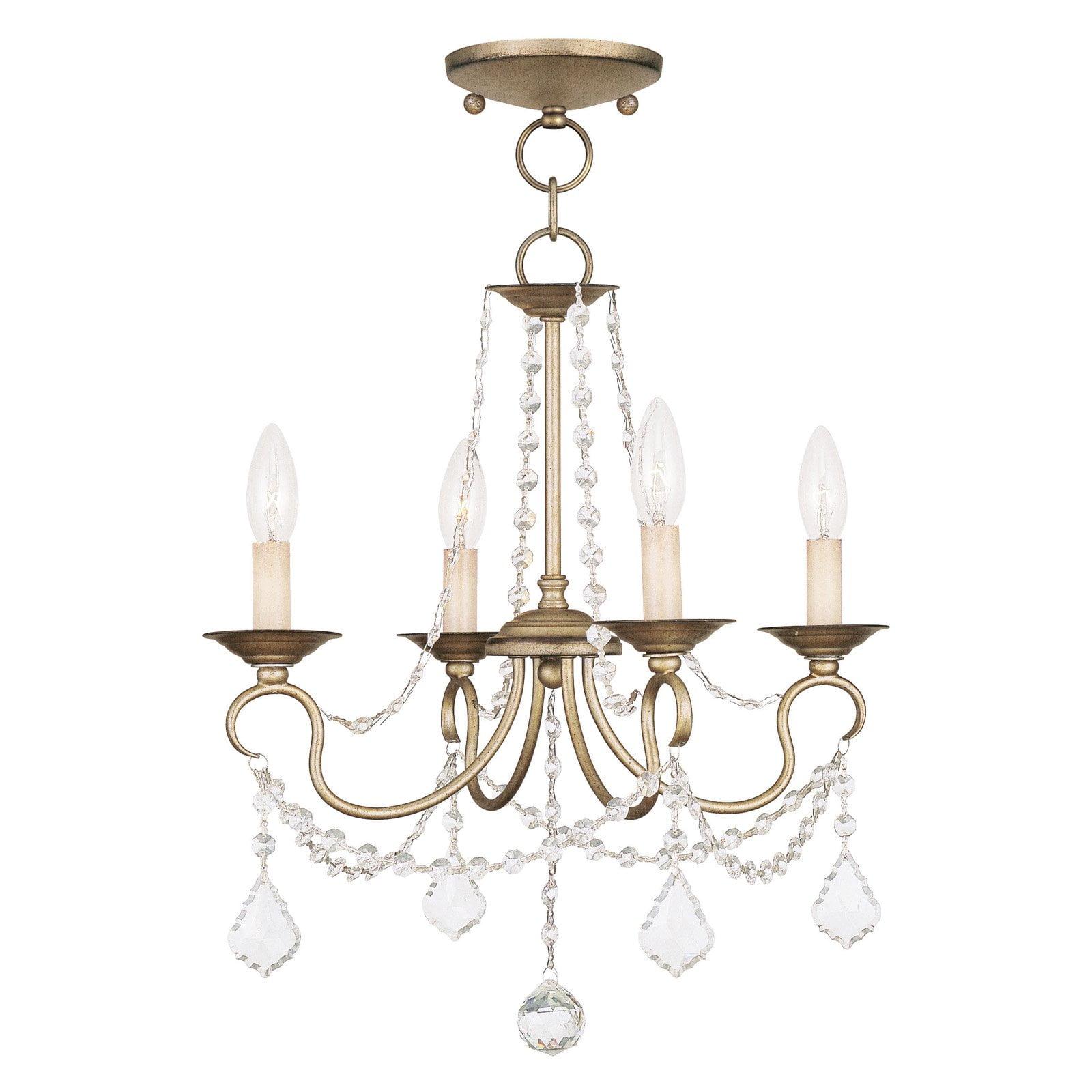 Livex Lighting Pennington 4 - Light Chandelier in  Antique Silver Leaf