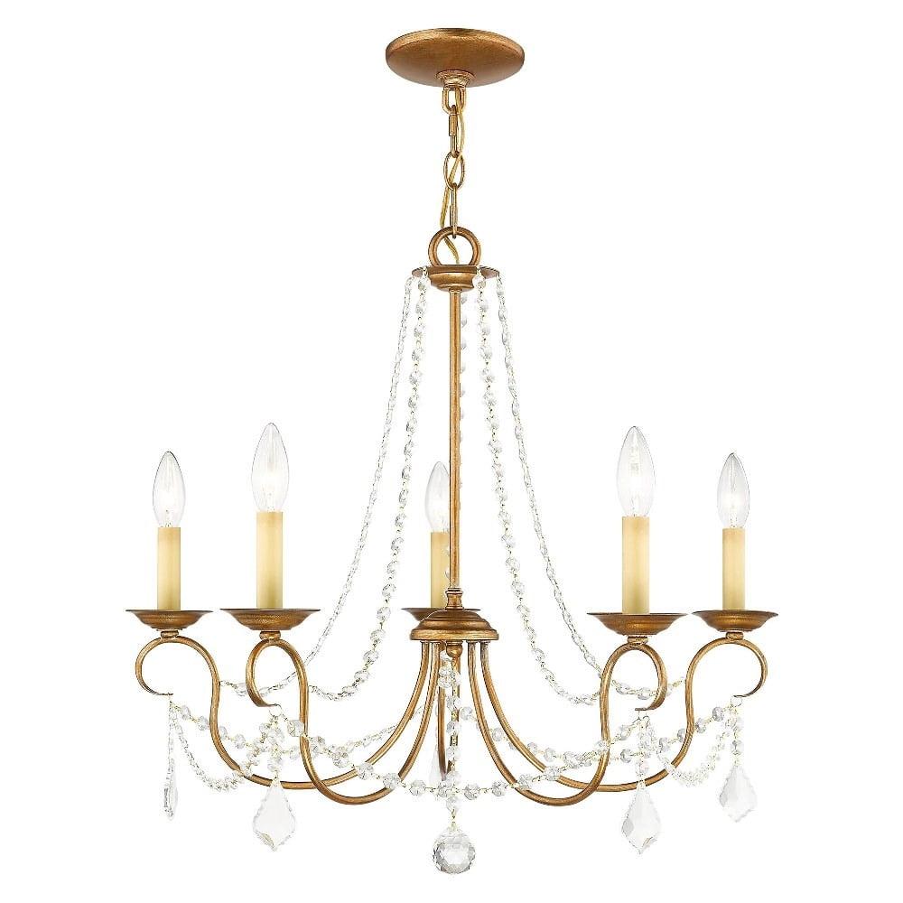 Livex Lighting Pennington 5 - Light Chandelier in  Antique Gold Leaf