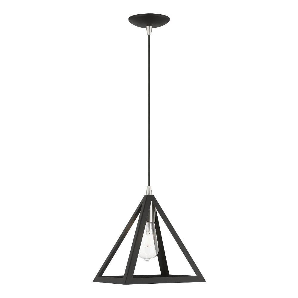 Sleek Industrial Black and Brushed Nickel Geometric Island Pendant Light