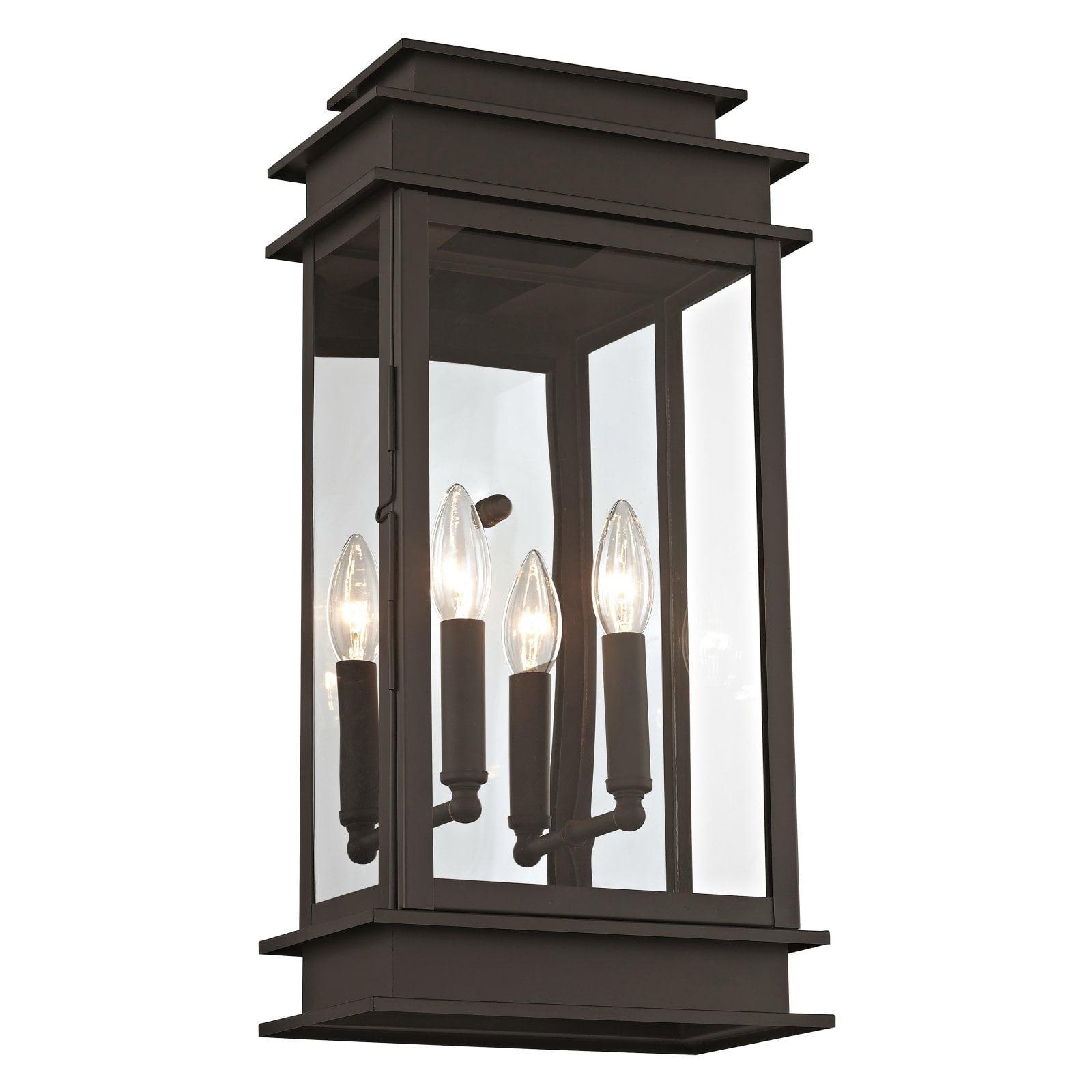 Princeton Classic Bronze 19" Outdoor Wall Lantern with Clear Glass