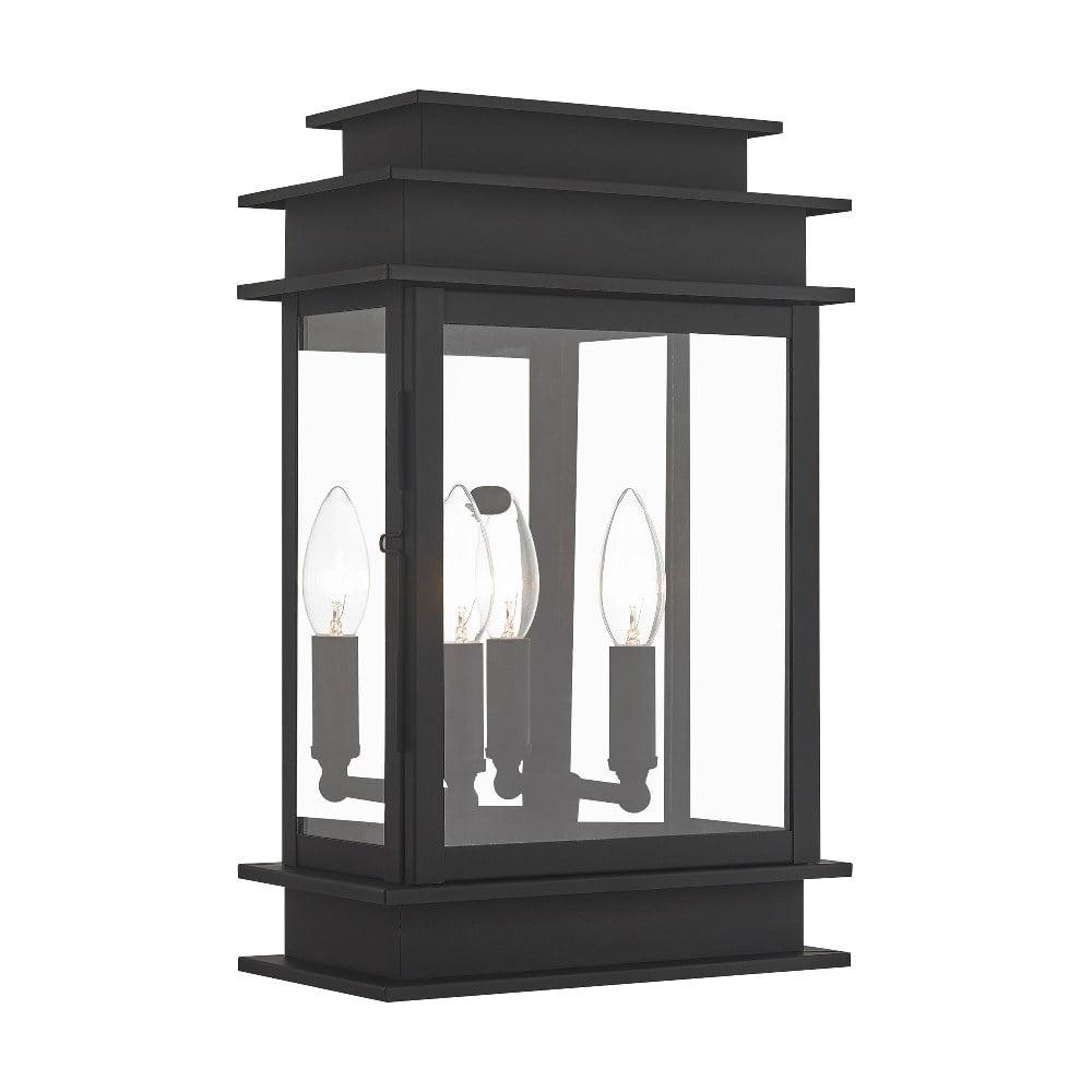 Princeton Classic Black Brass 2-Light Outdoor Wall Lantern with Clear Glass