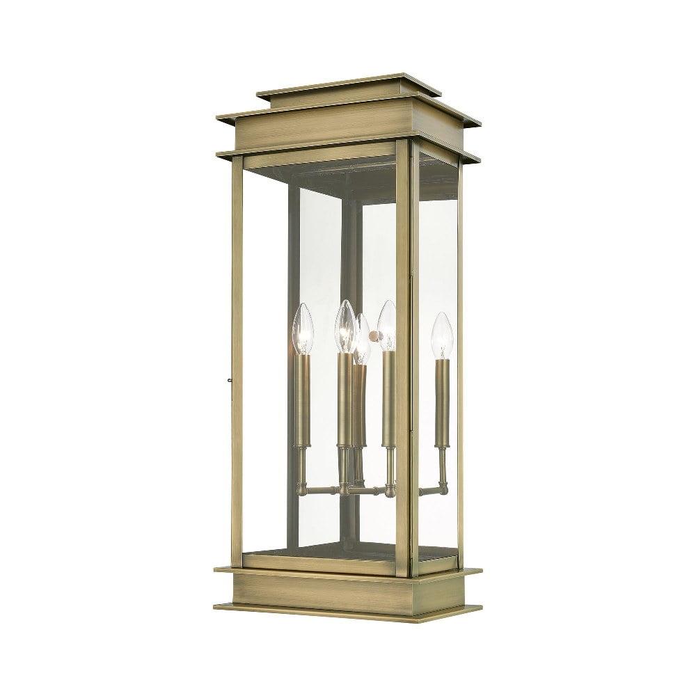 Princeton Antique Brass 3-Light Outdoor Wall Lantern