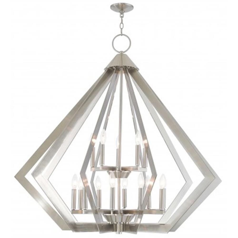 Livex Lighting Prism 15 Light Foyer Chandelier in Brushed Nickel