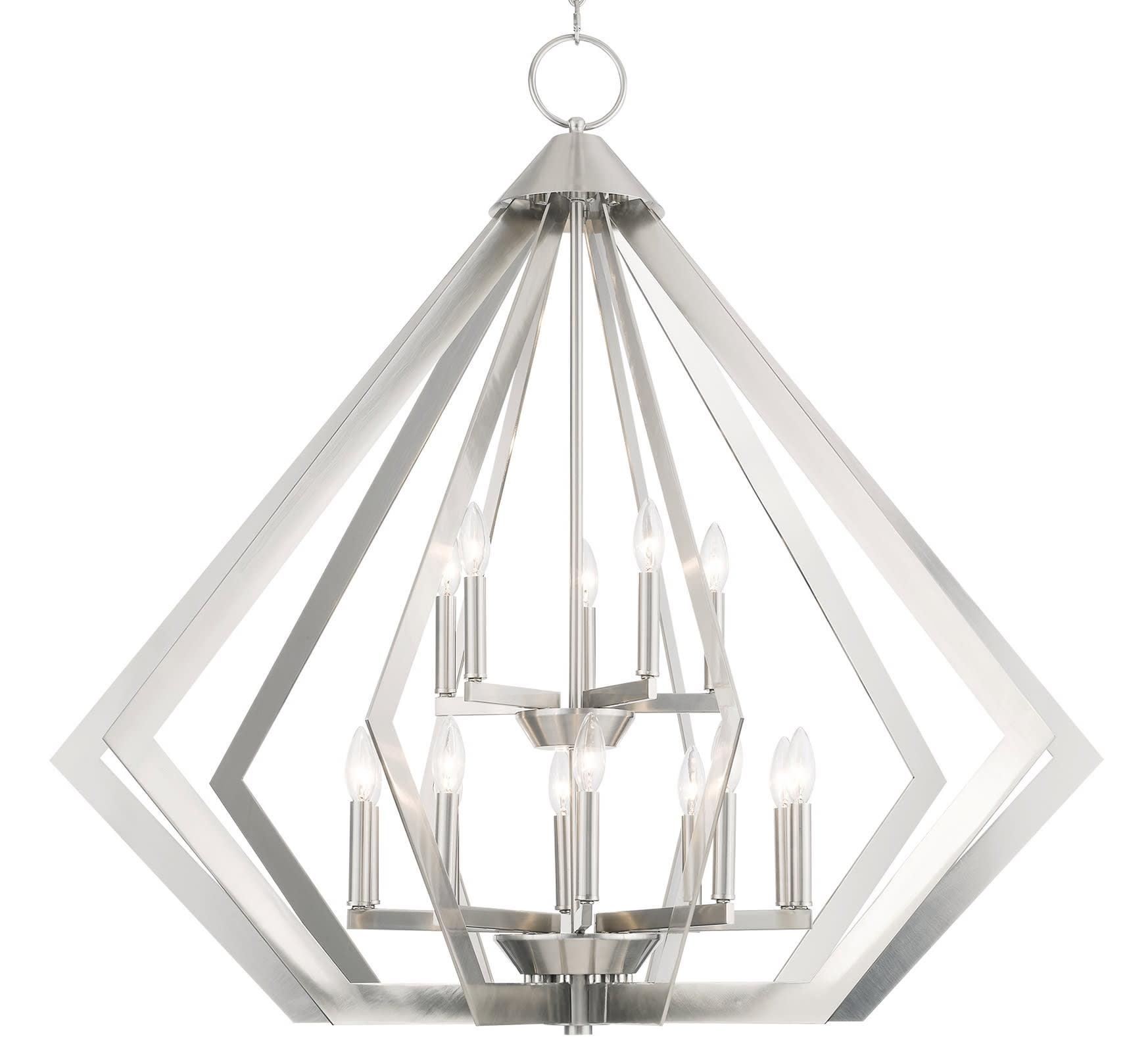 Livex Lighting Prism 15 Light Foyer Chandelier in Brushed Nickel